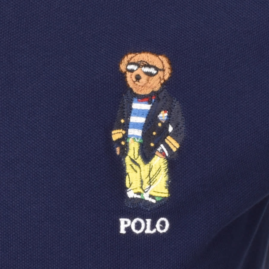 Alternative Image for ProductRalph Lauren Custom Slim Fit Polo T Shirt Navy3